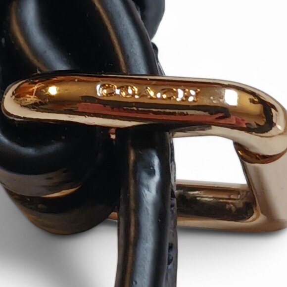 Coach Black Pebbled Leather Fold Over Wallet 3 way Clutch/ Crossbody - Picture 10 of 12